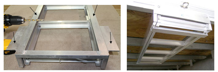 Installing a 5 step under deck pontoon ladder