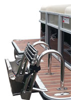 stern entry monted telescoping pontoon ladder
